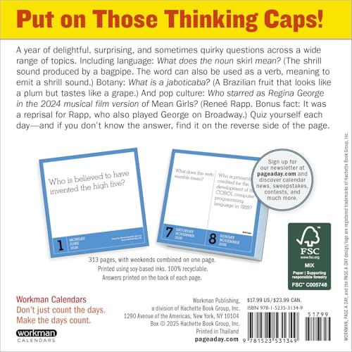 365 Days of Amazing Trivia Page-A-Day® Calendar 2026: The World's Bestselling Trivia Calendar
