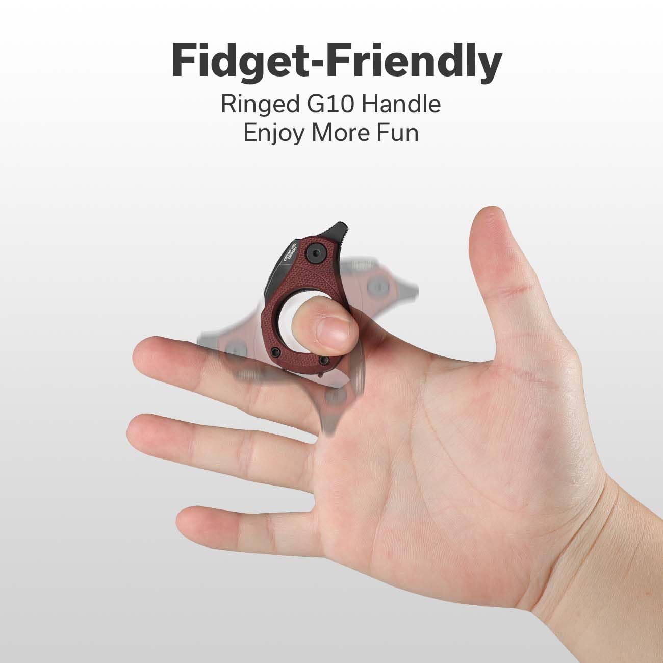 CIVIVI Pyrus Mini Keychain Knife (1 Piece), Small EDC Pocket Folding Box Cutter with 14C28N Blade & Ringed G10 Handle, Christmas Stocking Stuffers Gift for Men Women C23038-1, Burgundy