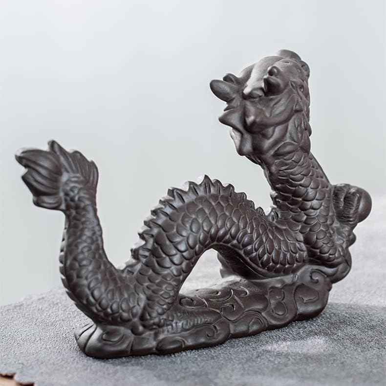 Yixing Purple Clay Dragon Tea Pet Tea Luck Funny Accessories for Chinese Kung Fu Tea Sets Tea Lover‘s Gift Home Car Tea Tray Feng Shui Decor