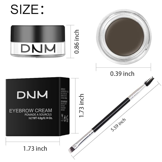 Medium Brown Eyebrow Powder Pomade Gel Shaper Makeup Kit with Dual-ended Brush, Eyebrow Stencil Kit for Women Shaping, Eye Brow Pomade Stencil Shaper Tinting kits for Women Long Lasting Waterproof