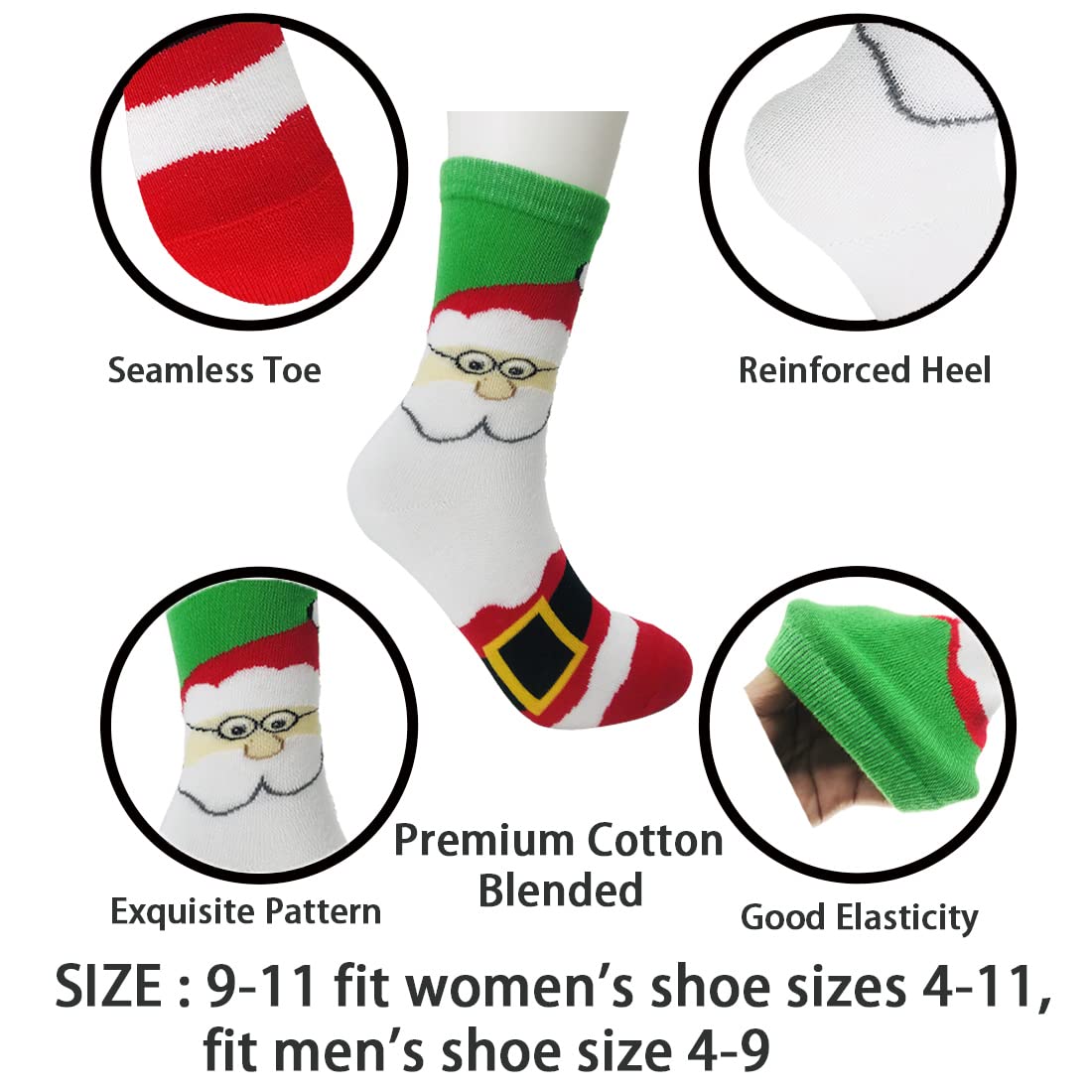 MarJunSep 28 Pairs Women's Christmas Holiday Socks Bulk for Unisex Adults Family Christmas Gifts Exchage Stocking Stuffers