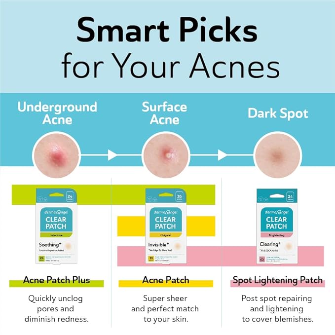 Invisible Pimple Patches for Cystic Acne - Premium Hydrocolloid Acne Patches & Zit Stickers, Cystic Acne Patch with Matte Finish - 240 Count - 3 Sizes Invisible Plus (Clear Patch)