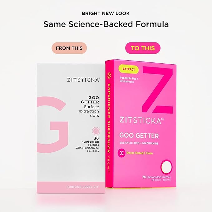ZitSticka Pimple Patches for Face and Body, Hydrocolloid Patches to Cover Zits, Acne Patches or Zit Spot Stickers, Body Patch (GOO GETTER 36 Pack)