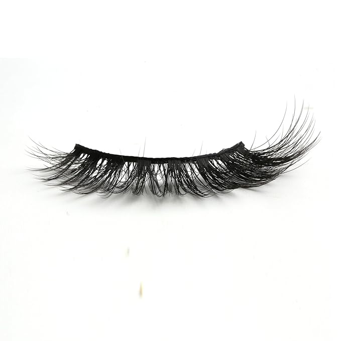 SUNWELL False Eyelashes 16mm Mink Lashes Cat Eye Lashes Strips 8D Fluffy Faux Mink Lashes Soft Wispy Luxury Volume Fake Lashes 10 Pairs Pack
