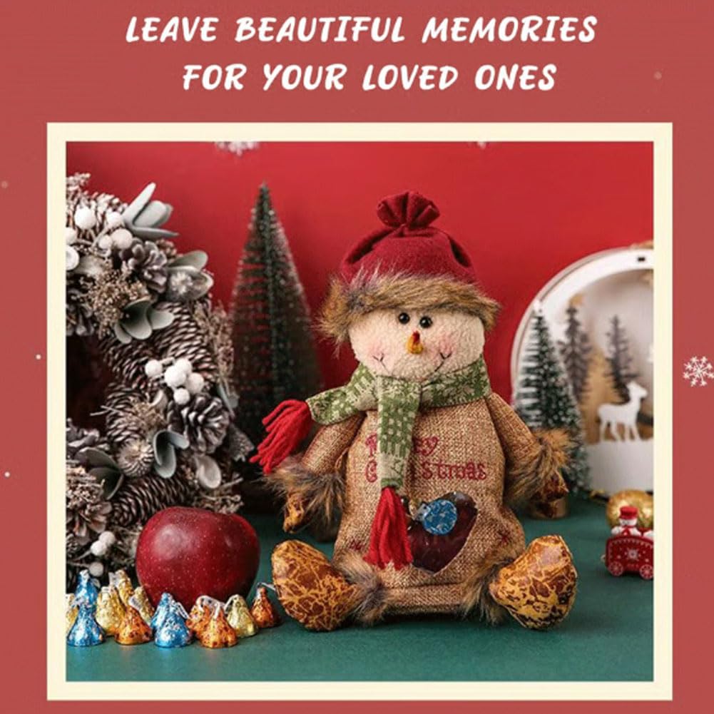 Yrcasu Christmas Gift Bags Zipper Design, Large Capacity Christmas Gift Bags, Reusable Christmass Gift Storage Bags - 3 Shapes (Snowman, Santa, Elk) for Chritmas Party Decor Candy and Gift (6Pcs Mix)