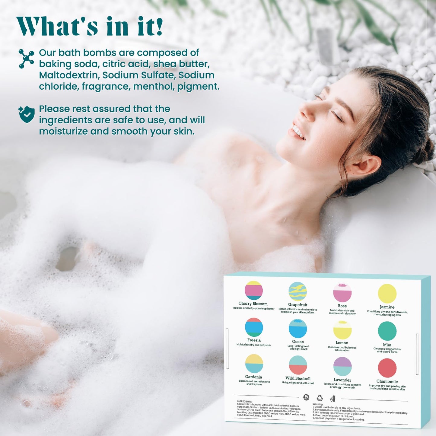 ZenBombs Bath Bombs for Women, 12pcs Handmade Natural Bath Bomb, Stocking Stuffers, Mothers Day Presents for Mom, Bath Bomb with Shea Butter, Valentines Day Gifts for Her and Him