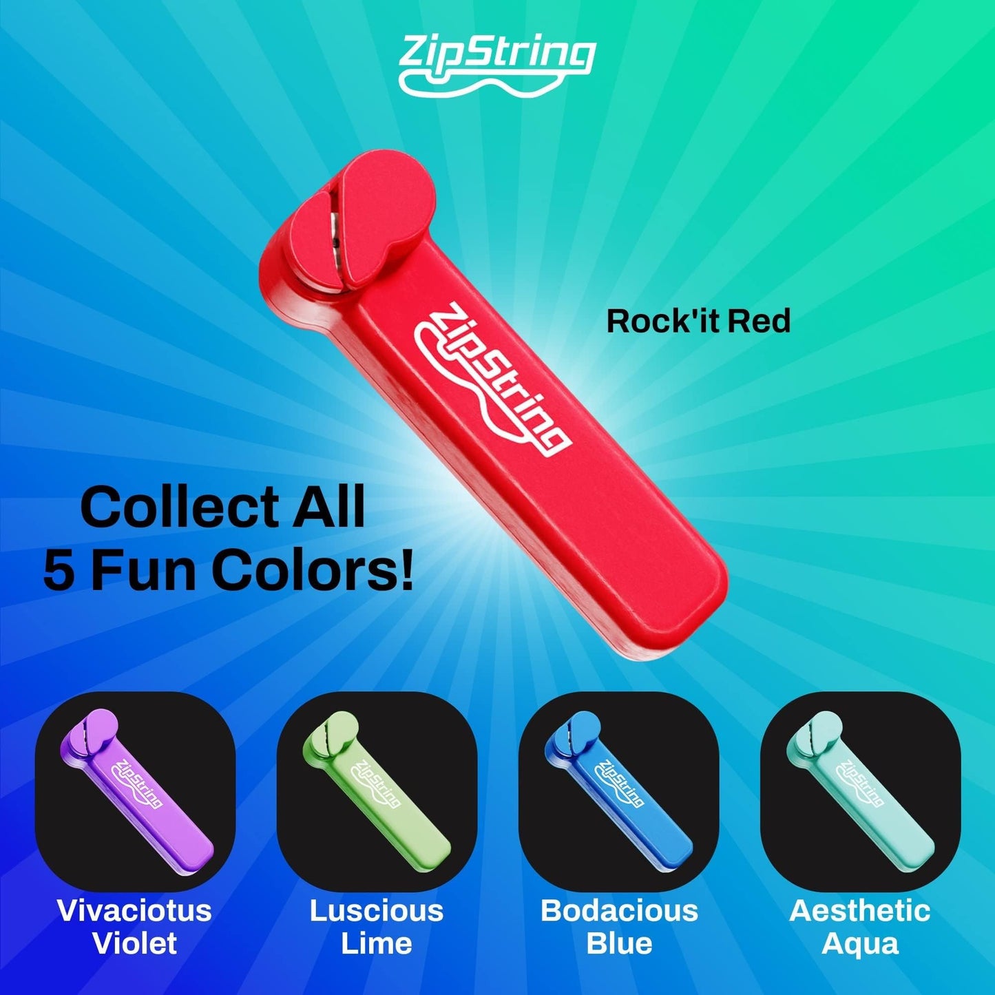 ZipString Original - As Seen on Shark Tank - Classic Rope Launcher Toy, Perfect for Kids & Adults - Fly a String Loop in The Air for Endless Tricks & Fun, Wonderment Awaits, Rock'it Red