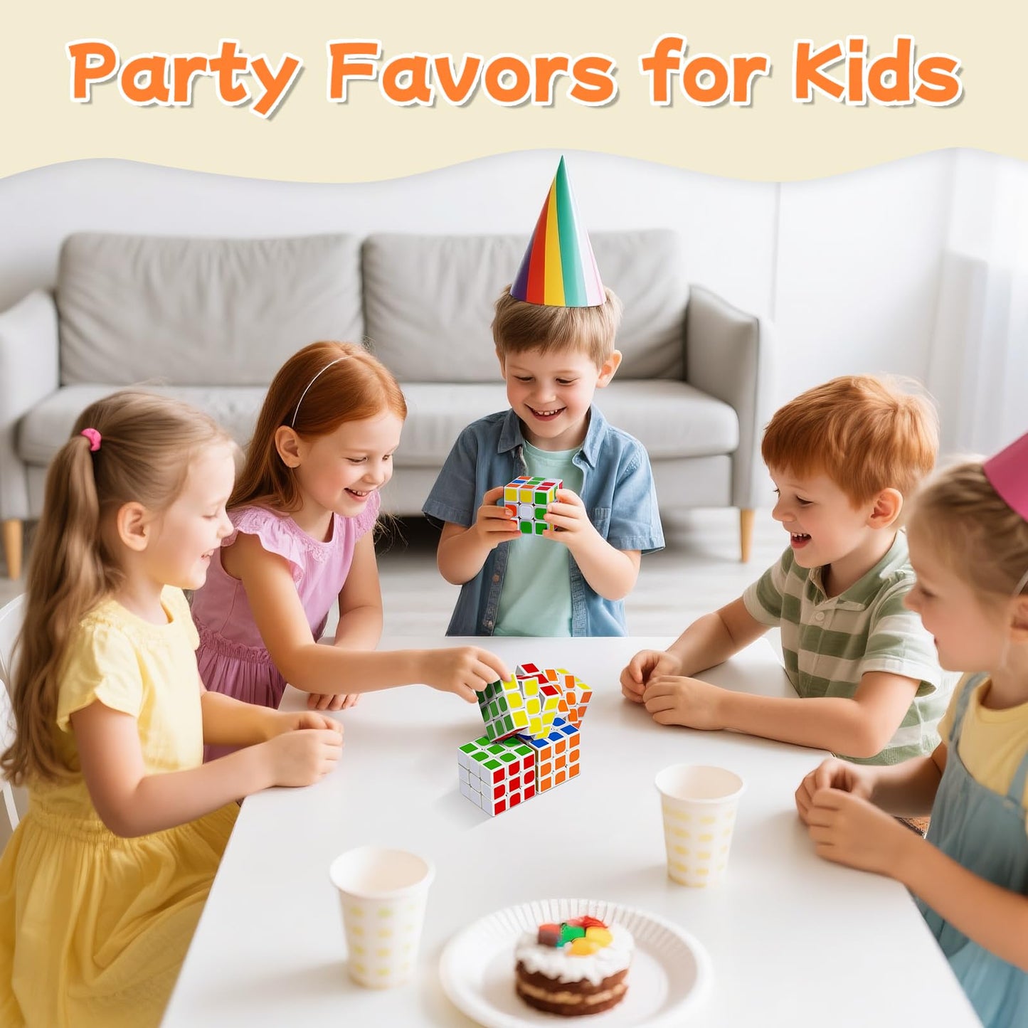 48 Pack Mini Puzzle Cubes Party Favors for Kids, 3x3 Mini Magic Cube Puzzle Prize Set for Kids School Rewards, 1.18inch Bulk Small Toys for Party, Birthday, Christmas Stocking