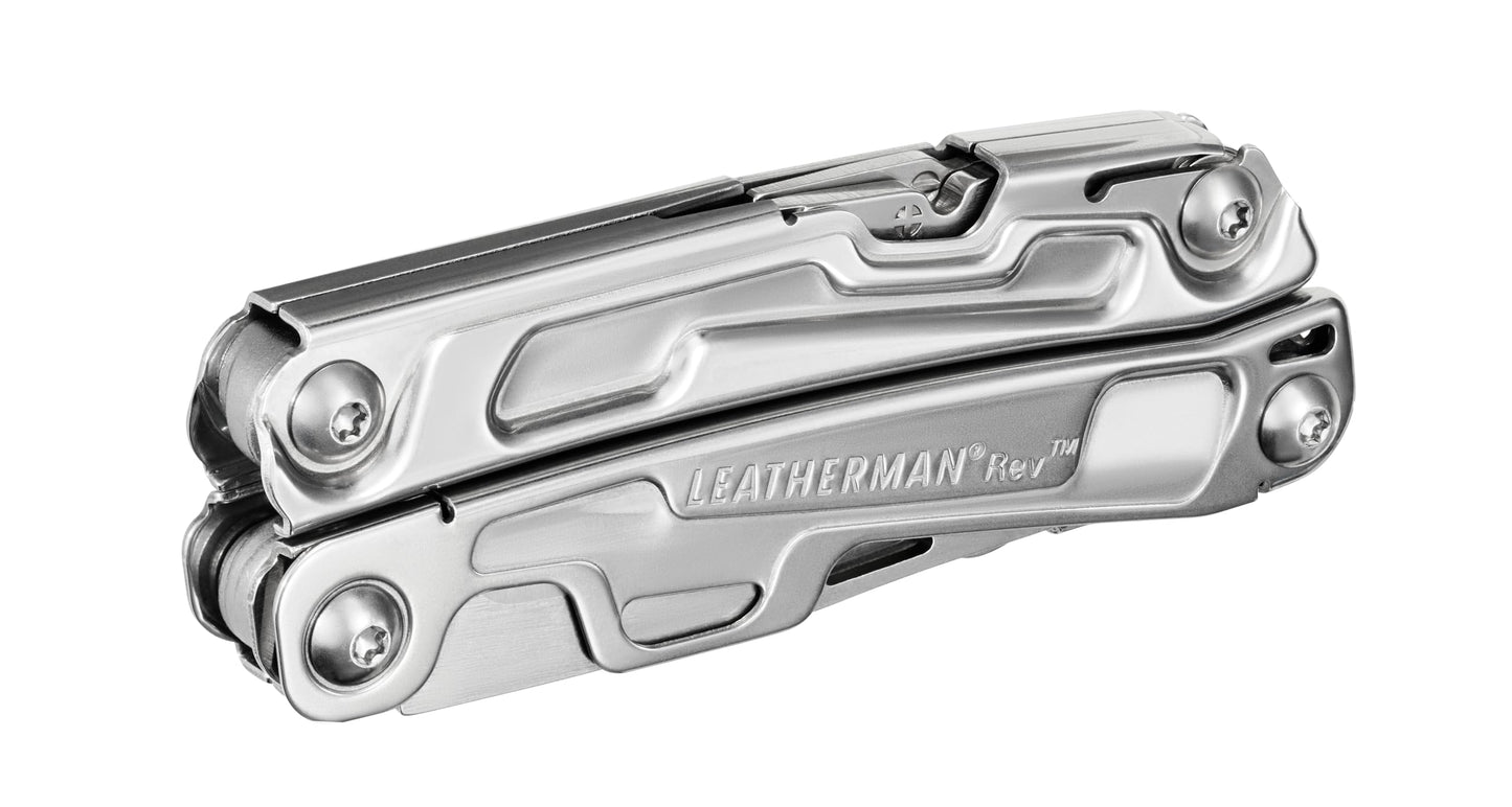 LEATHERMAN, Rev Pocket Size Multitool with Package Opener and Screwdrivers, Stainless Steel