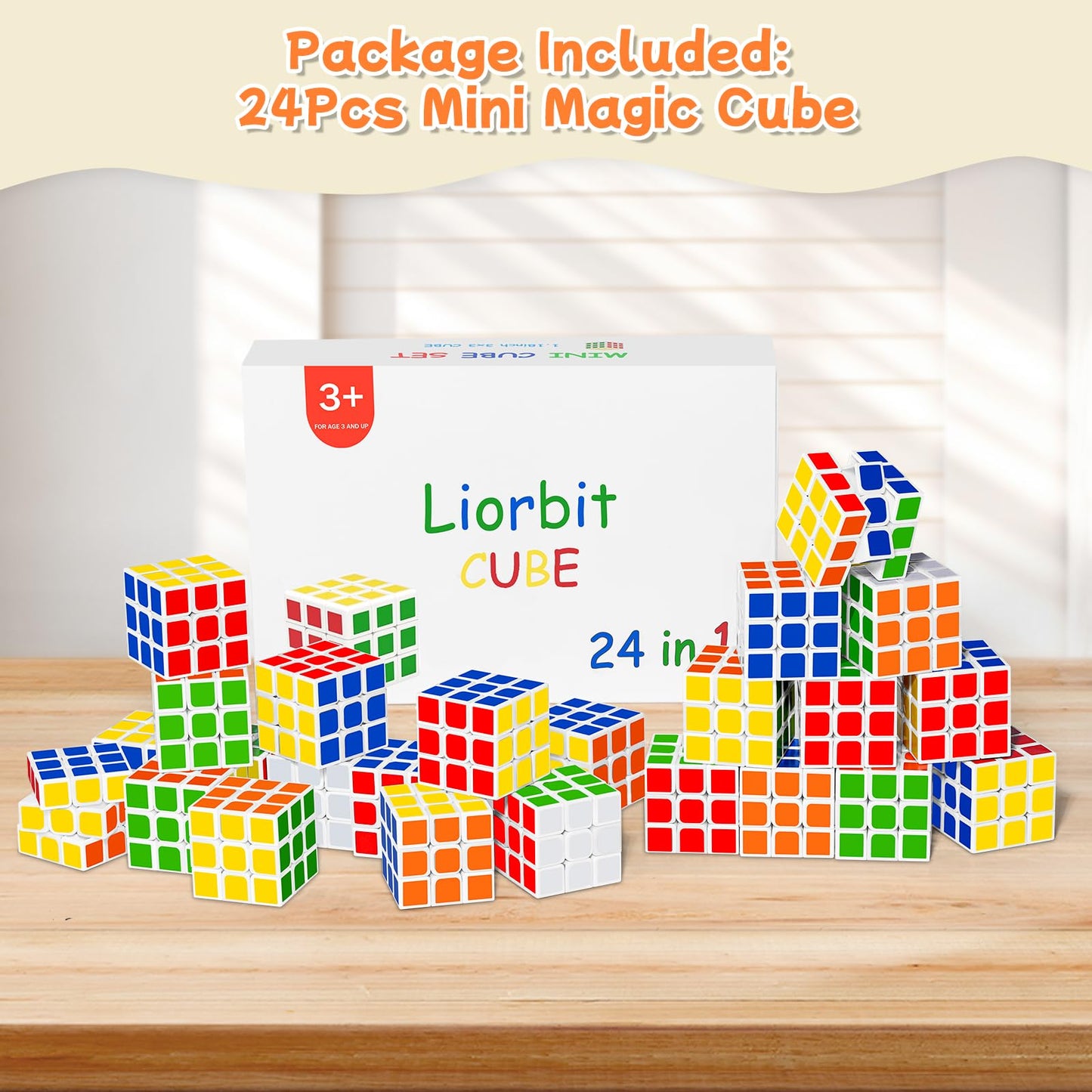 48 Pack Mini Puzzle Cubes Party Favors for Kids, 3x3 Mini Magic Cube Puzzle Prize Set for Kids School Rewards, 1.18inch Bulk Small Toys for Party, Birthday, Christmas Stocking