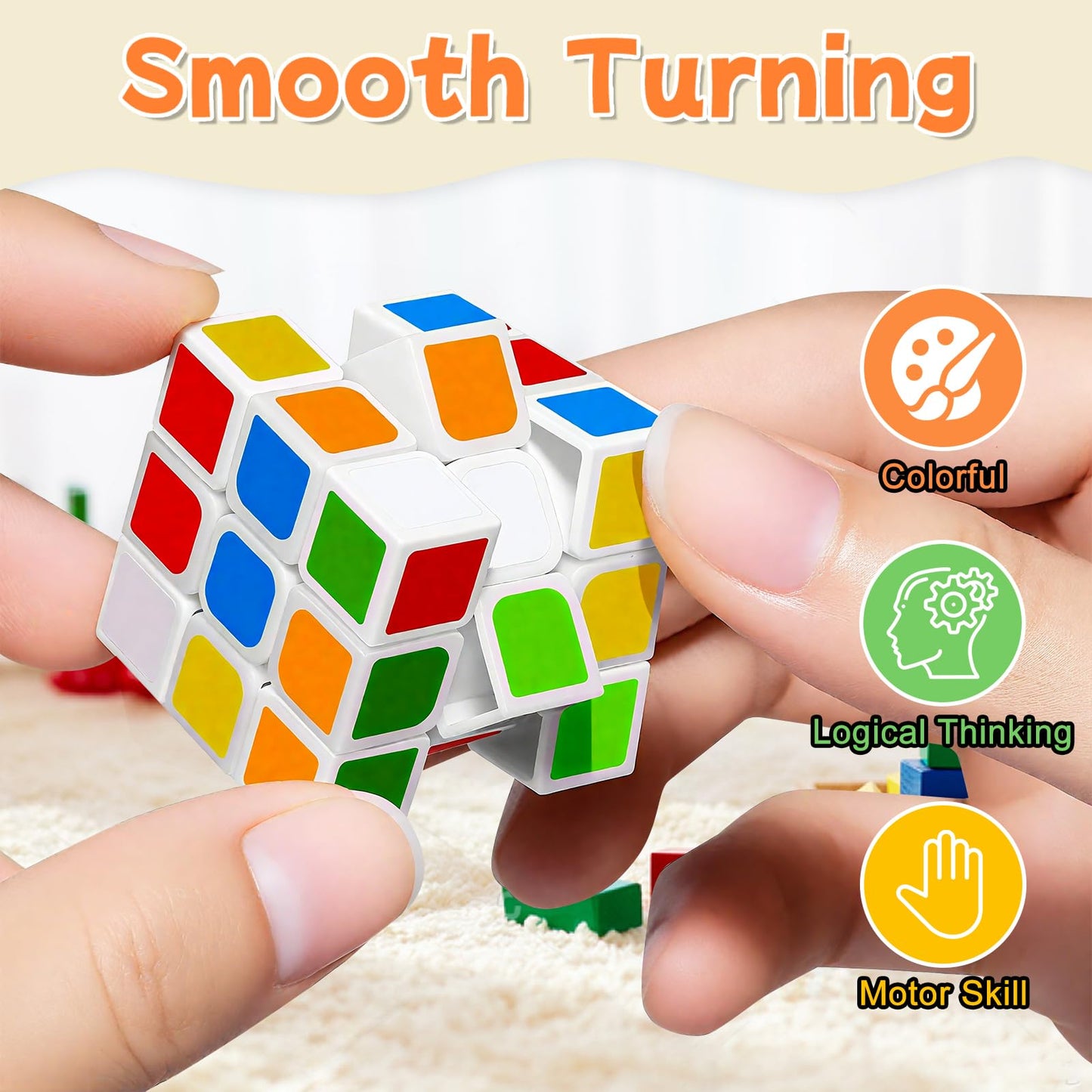 48 Pack Mini Puzzle Cubes Party Favors for Kids, 3x3 Mini Magic Cube Puzzle Prize Set for Kids School Rewards, 1.18inch Bulk Small Toys for Party, Birthday, Christmas Stocking