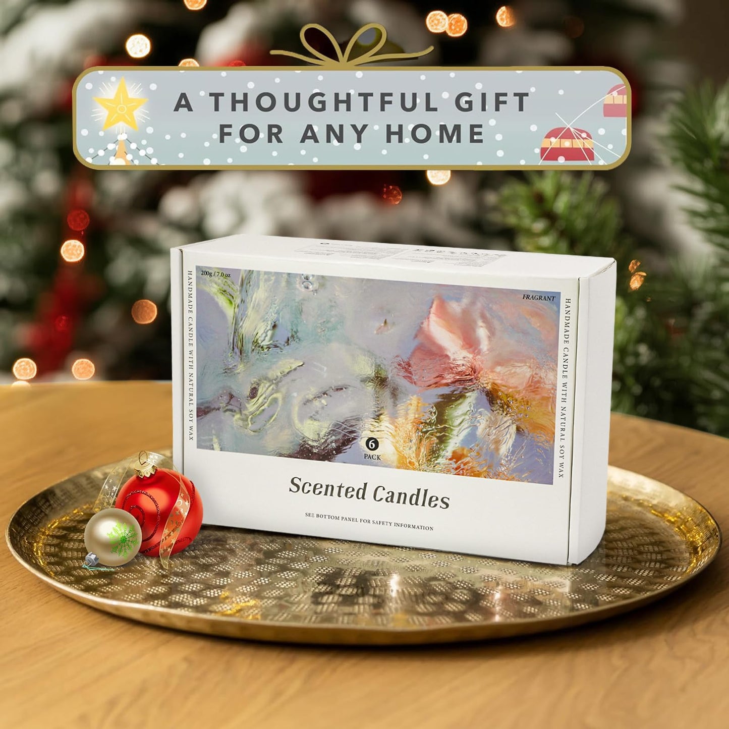 6 Pack Candles for Home Scented, 42oz Amber Jar Candles Gifts for Women, 330 Hour Clean Burning Time, Natural Soy Wax and Wicks, Aromatherapy Candles Gift Set for Women, Ideal Holiday Gift