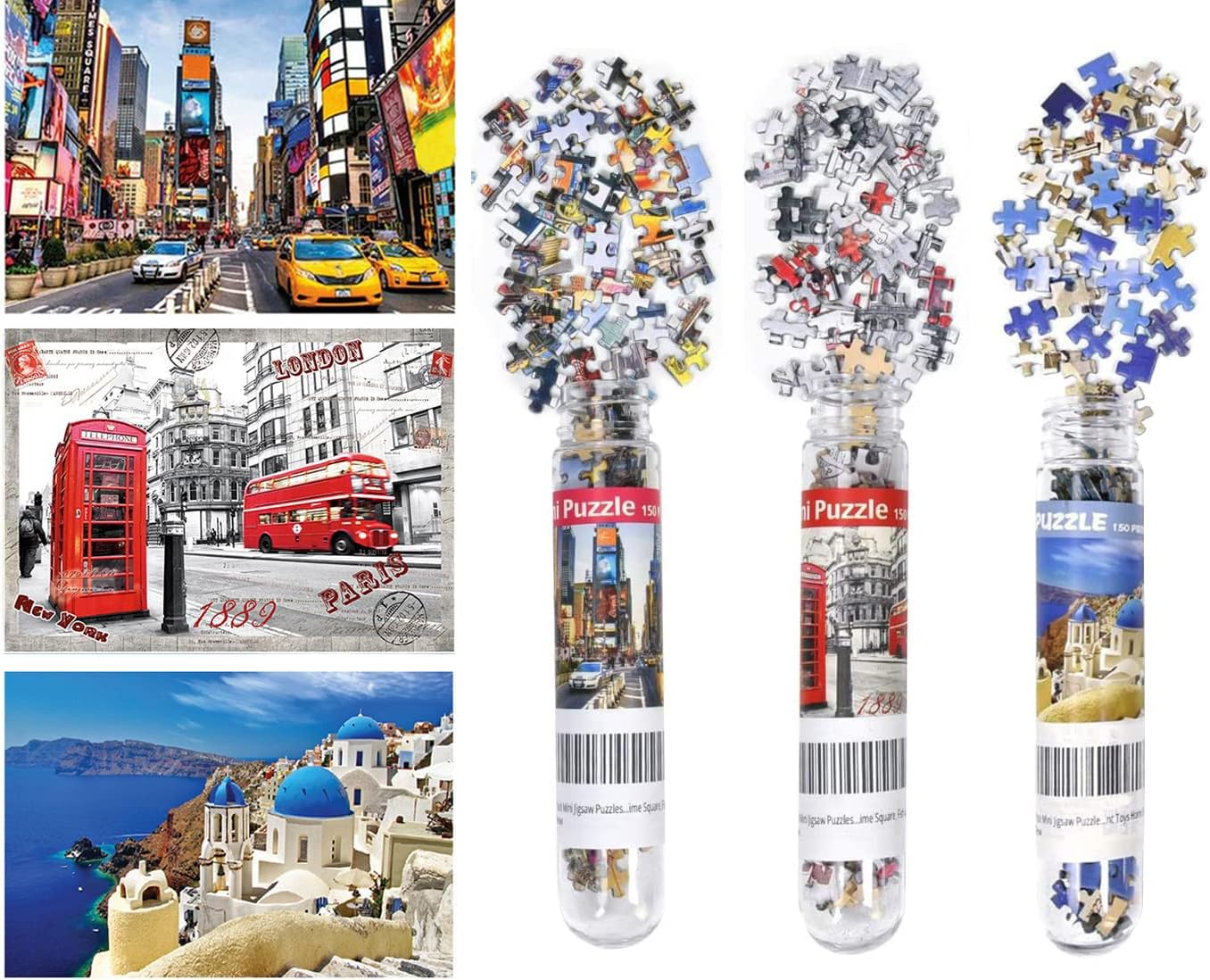 3 Pack Landscape Mini Jigsaw Puzzles 150 Pieces for Adults Small Tiny Jigsaw Challenging Difficult Puzzle 6 x 4 Inches House Entertainment Toys Home Decor Puzzles