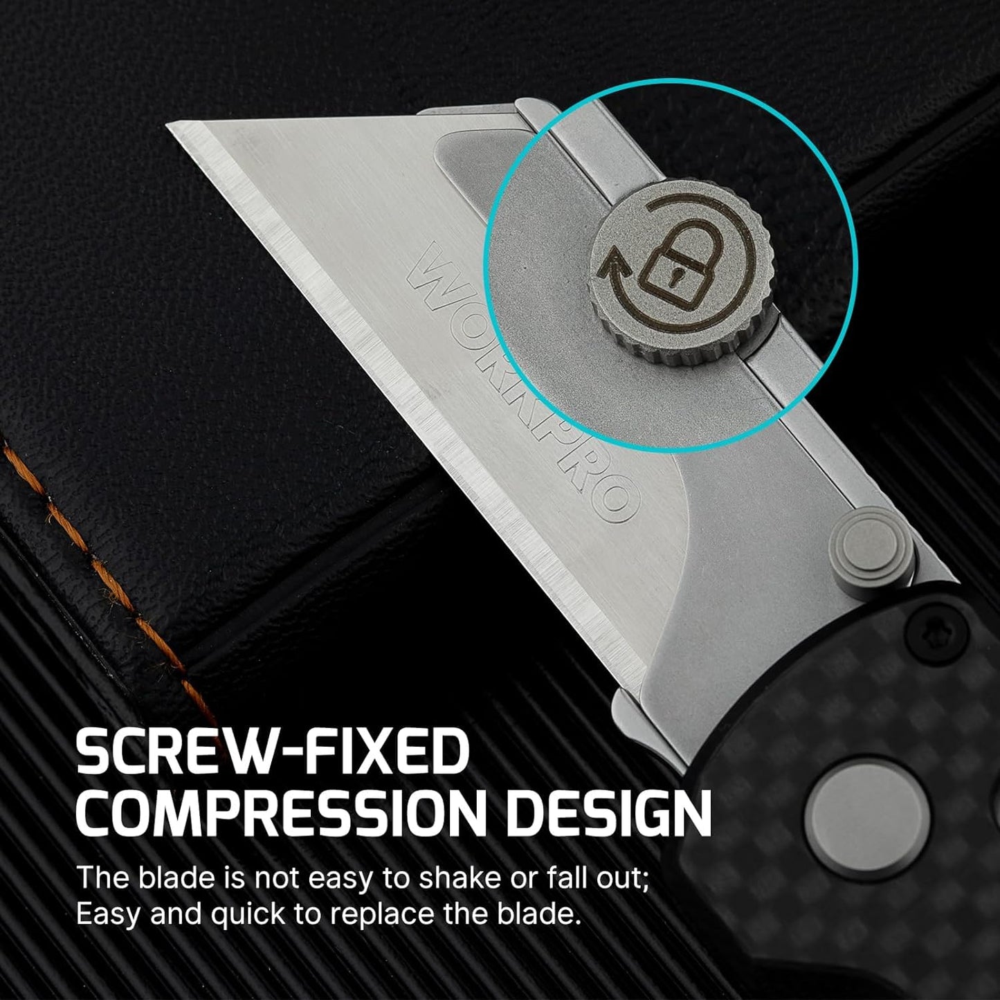 OKNIFE Otacle U1 Folding Pocket Utility Knife, Quick Change Box Cutter with Rail Lock, EDC Razor Knife with Pocket Clip for Office, Factory (Black)