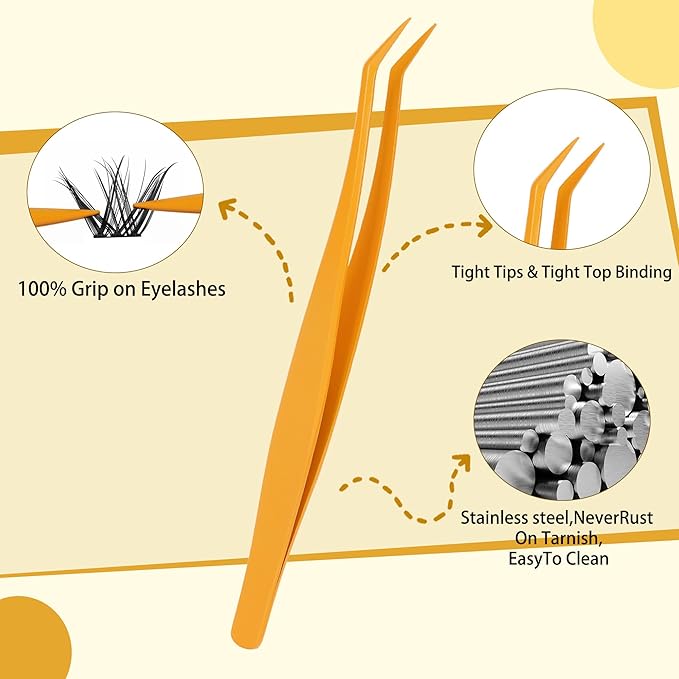 Eyelash Clusters 10-18mm Wispy Eyelash Clusters D Curl DIY Cluster Lash Extension Kit Individual Lashes Kit With Bond & Seal, Glue Remover, Tweezers(LF03 Lashes Set)