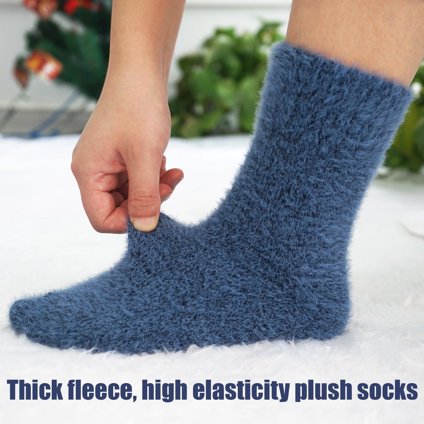 5 Pairs Fuzzy Soft Cozy Comfortable Socks for Women, Casual Sleep Comfy Socks, Perfect Warm Winter Gifts for Women