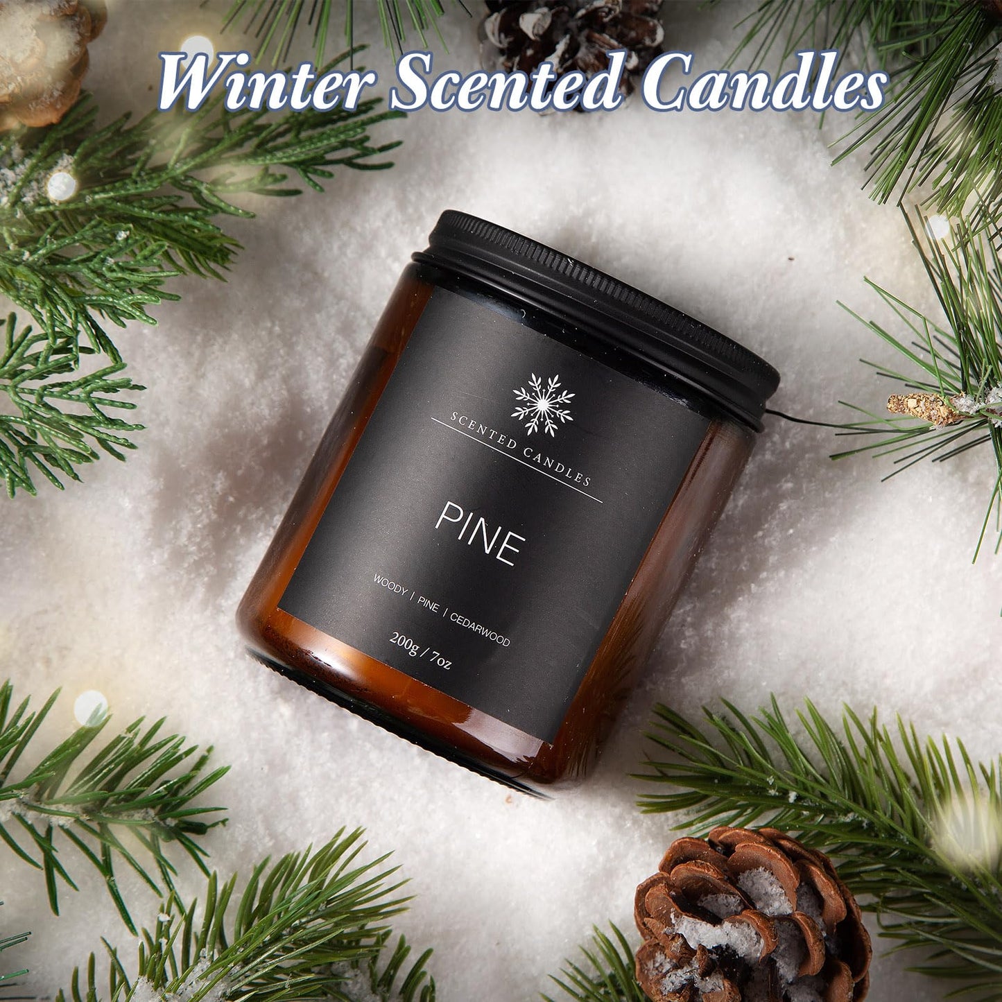 6 Pack Winter Candles for Home Scented, Aromatherapy Candles Gift for Women Men, 42oz 300 Hour Long Lasting Candle, Winter Candle Gift for Holiday, Gifts for Birthday, Valentine's Day