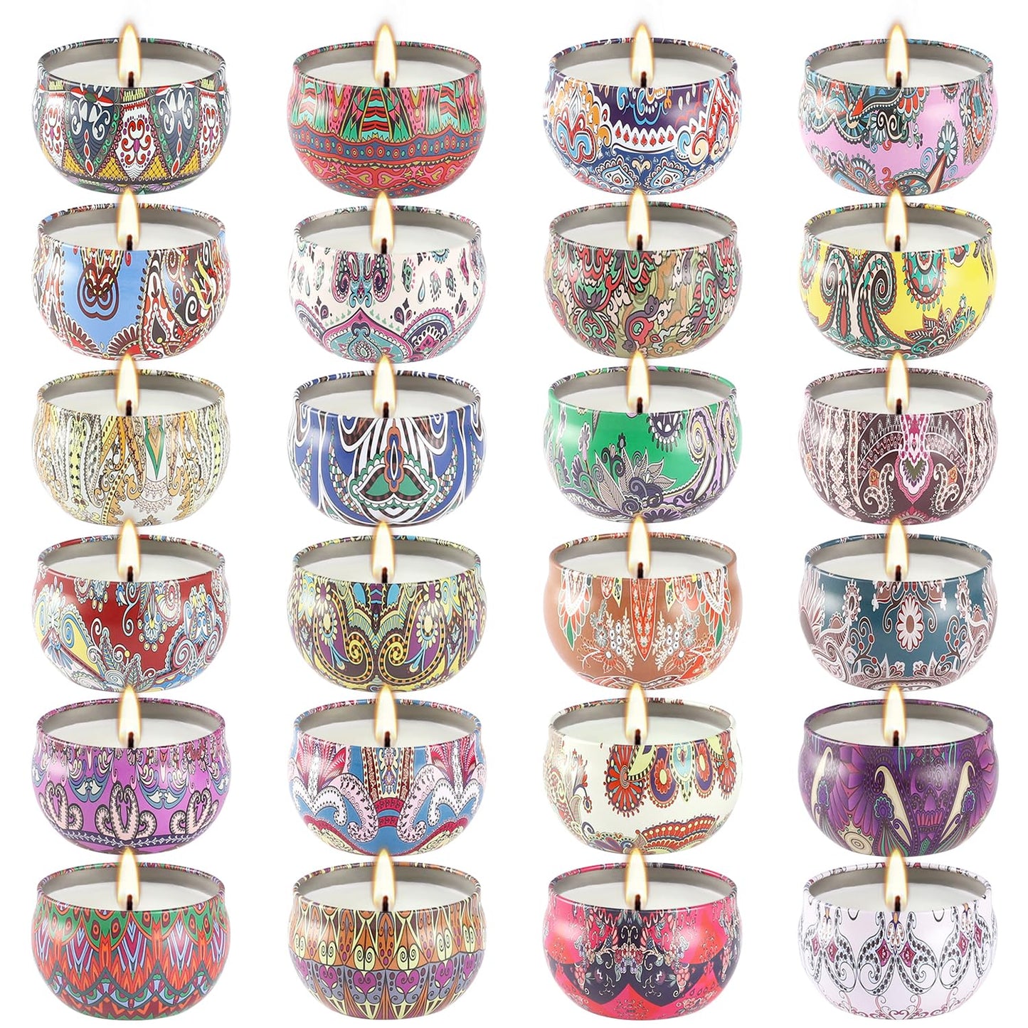 24 Scented Candles Set - Natural Soy Wax and Fragrance - 2.5 Oz Jar Candle Gifts Set for Home Decor Bath Relaxing