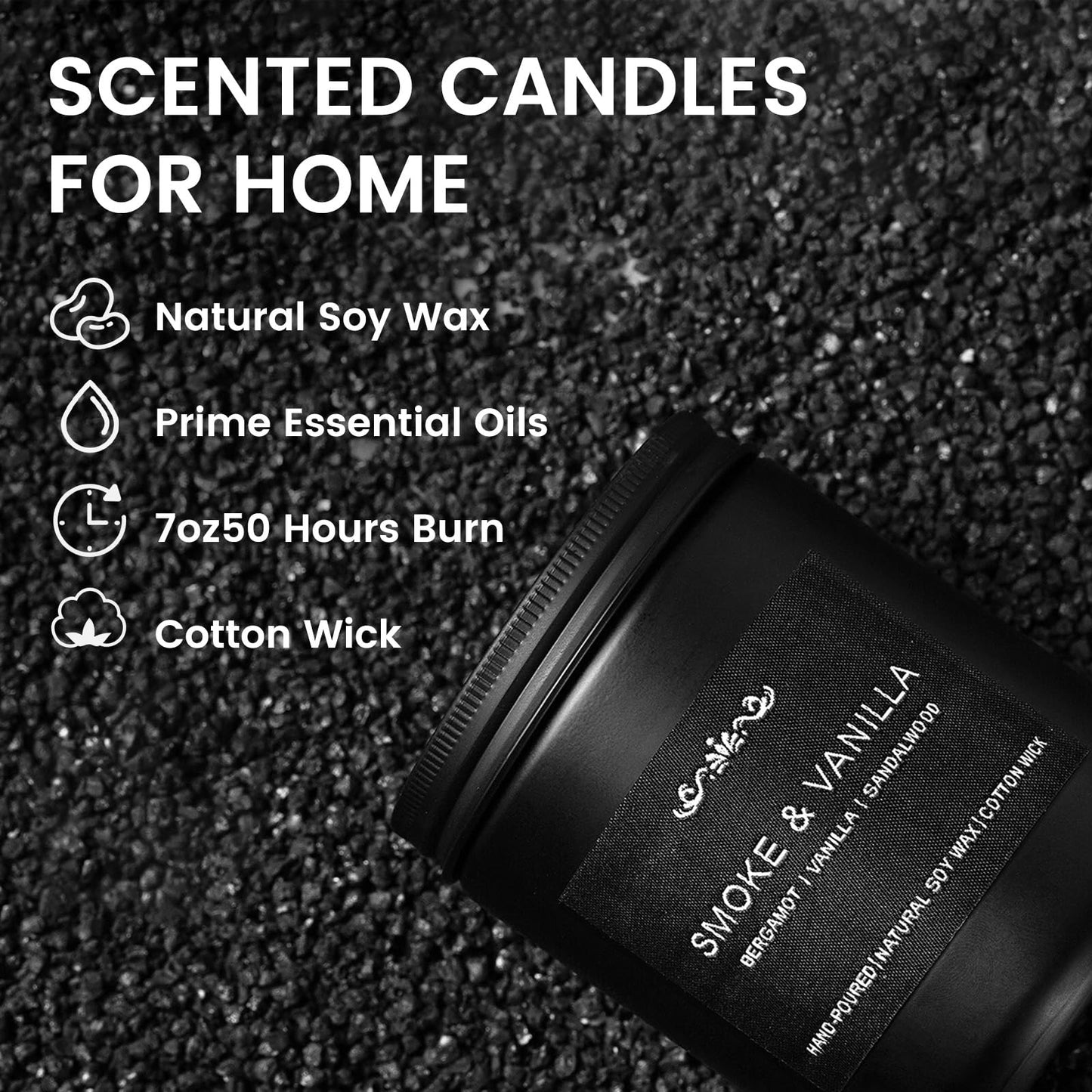 Scented Candles for Men, 6-Pack Candles for Home Scented, 42oz, 300 Hours Burning Time Long-Lasting Aroma — The Masculine Men Candle, Perfect for Boyfriend, Him, Father Aromatherapy Gift