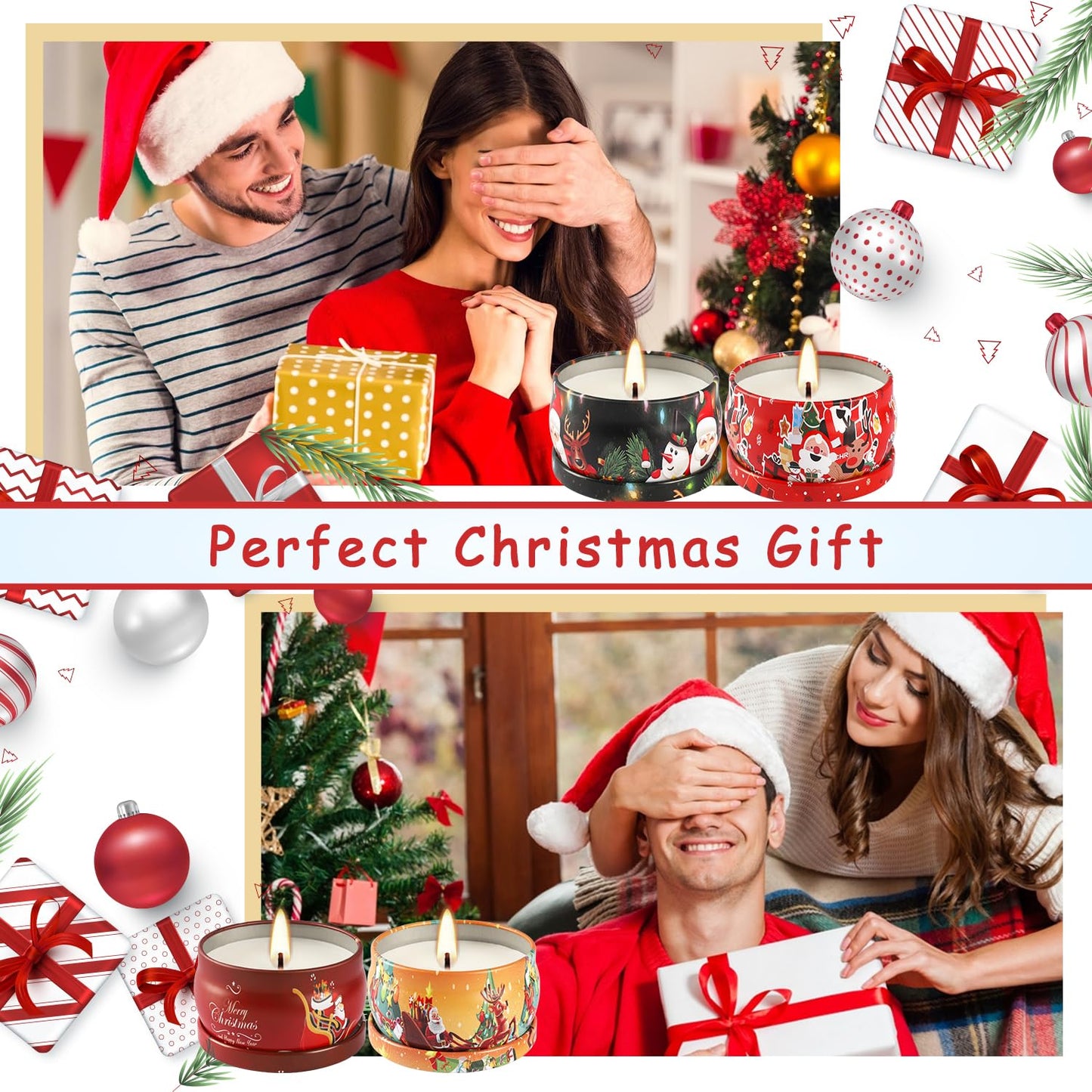 36Pack Christmasc Sets,Long Burning,2.5oz Natural Soy Wax with Essential Oils Decorative Aromatherapy Candles for Christmas,Thanksgiving Gift, Home Scented