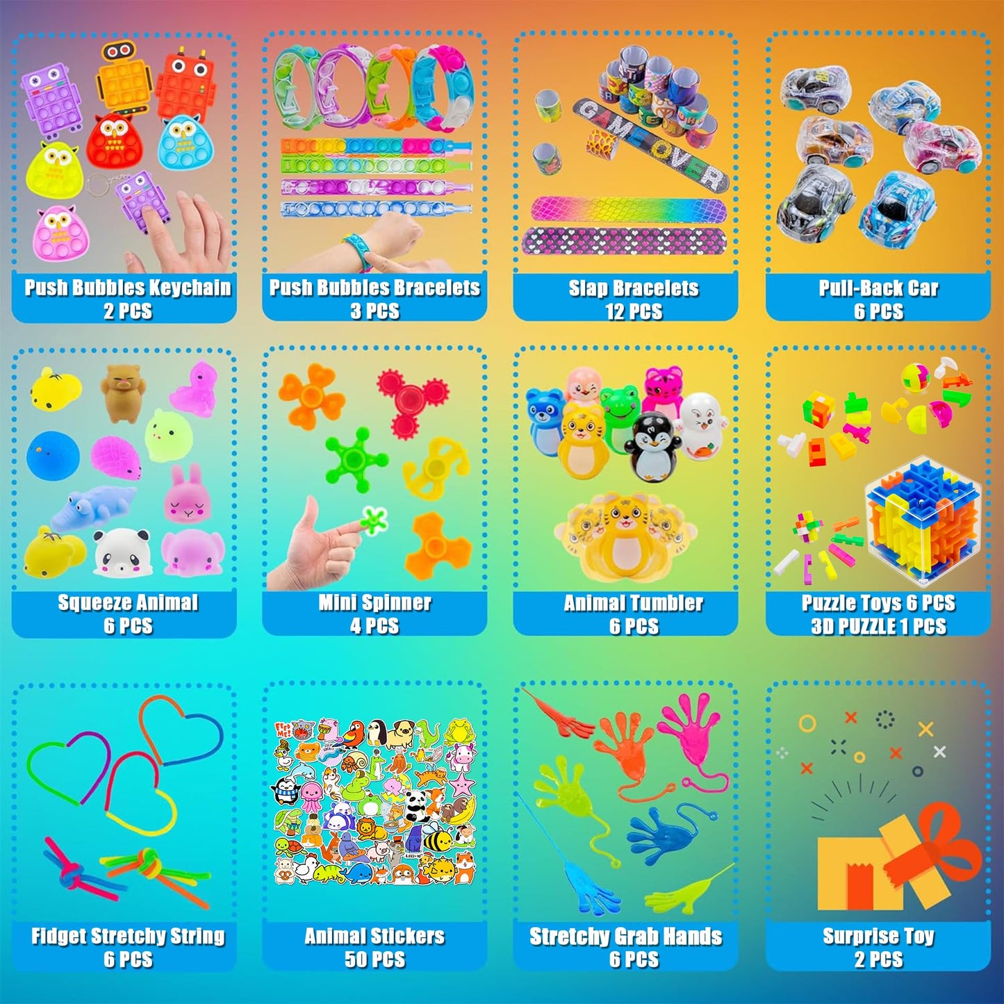 110 PCS Party Favors for Kids 4-8-12, Goodie Bags Stuffers, Treasure Box Toys for Classroom, Pinata Fillers, Prize Box Toys, Birthday Return Gifts, Treasure Chest Carnival Prizes