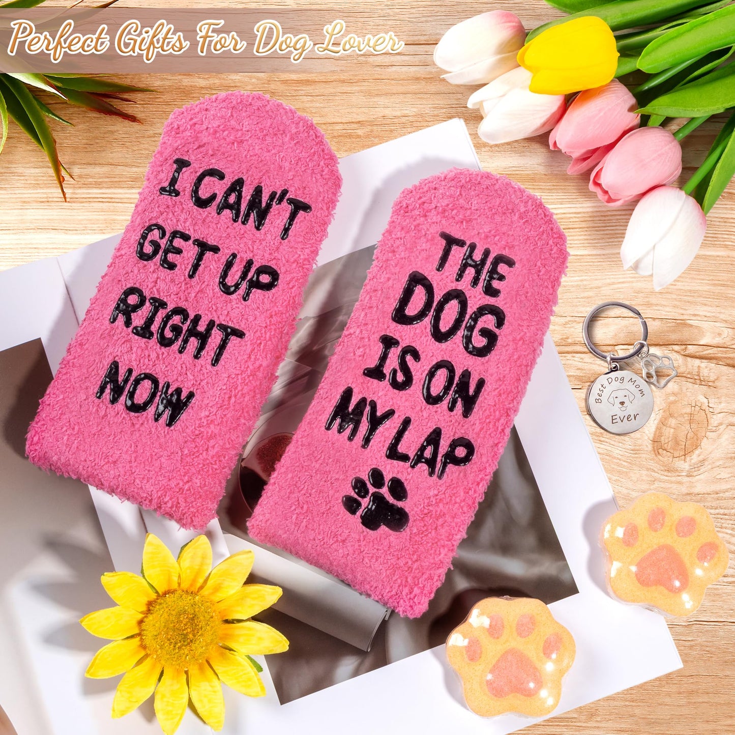 13Pcs Best Dog Mom Gifts for Women, Gift Baskets, Unique Dog Mom Birthday Gifts for Dogs Lovers, with Luxurious Flannel Blankets Gift for Owners for Birthdays, Christmas, and Mother's Day