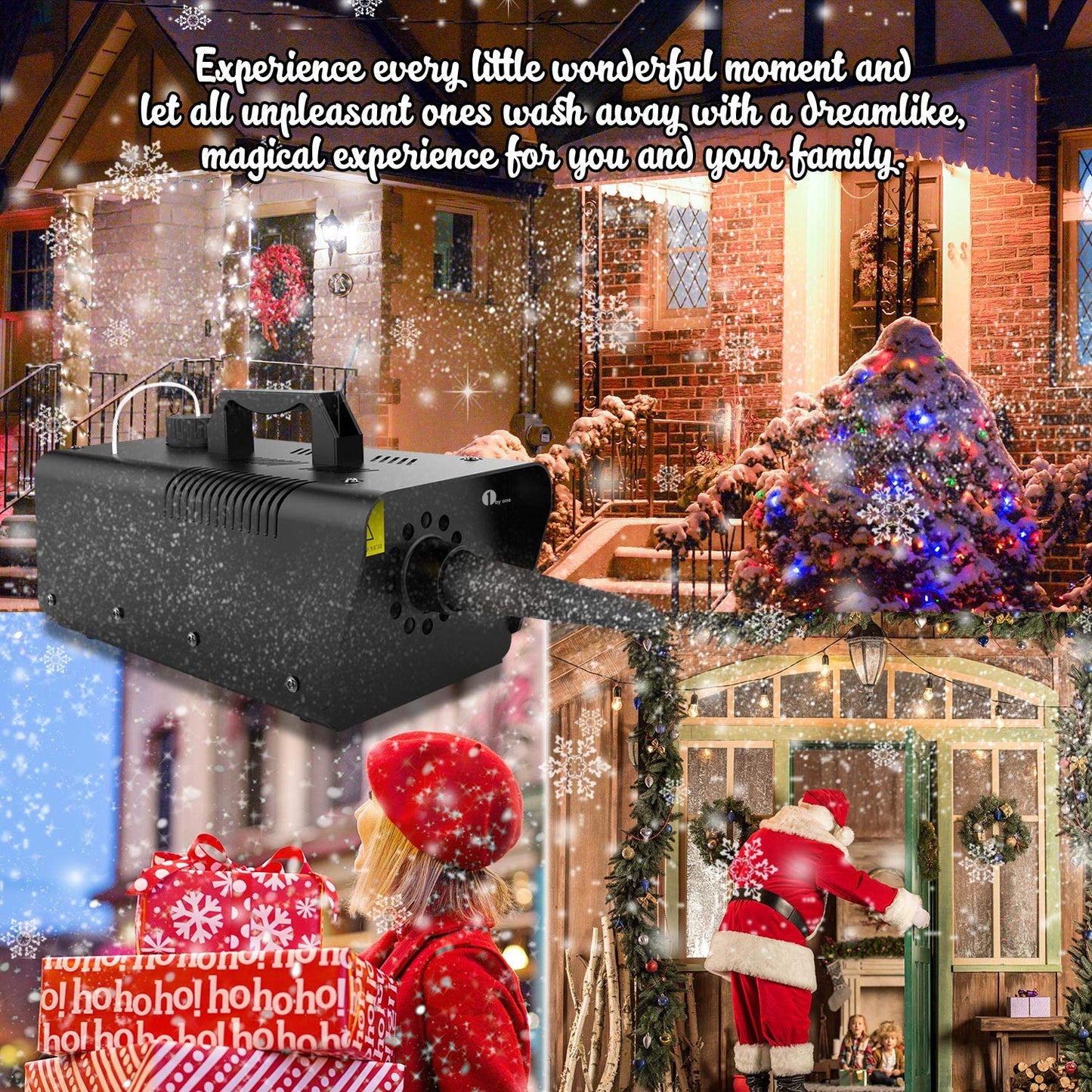 1byone 650W Snow Machine Wired Remote Control Great Machine for Kids, Parties, Parades
