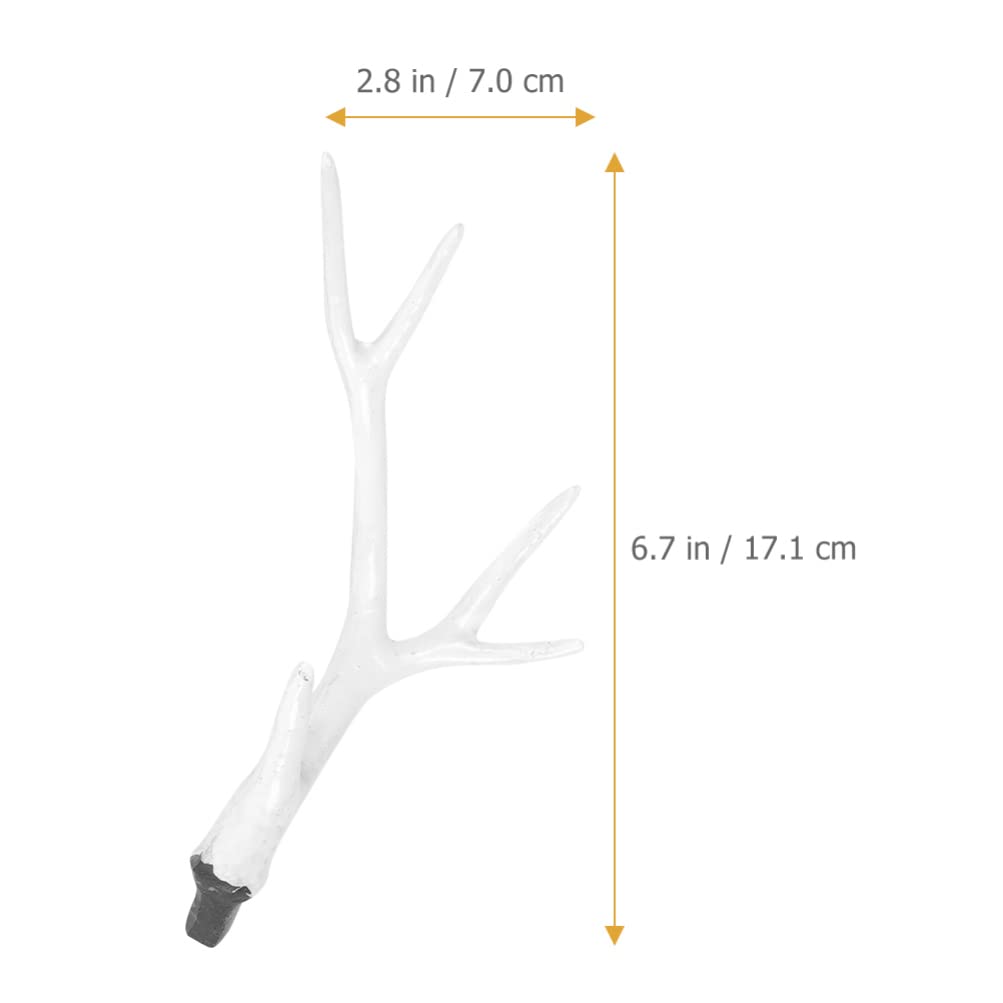 PRETYZOOM 4pcs Christmas Reindeer Antler White Deer Antler for Craft Faux Animal Horn for Headband Hair Pins Making Christmas Handcraft Accessory