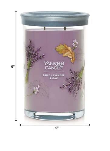 Yankee Candle Large Tumbler Scented Candle with up to 80 Hour Burn Time, Premium Plant Wax Blend for Consistent Burn, 20 oz Tumbler Candle with Room Filling Fragrance, Dried Lavender & Oak