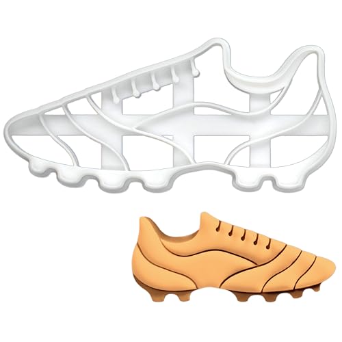 BAKERLOGY Soccer Shoe Cookie Cutter - Detailed Biscuit Cutter Design for Baking and Crafts, ideal on fondant, dough, clay