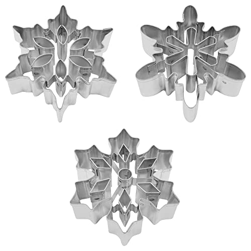 R&M International Snowflake Cookie Cutters with Interior Cut-Outs, 3" Assorted, 3-Piece Set