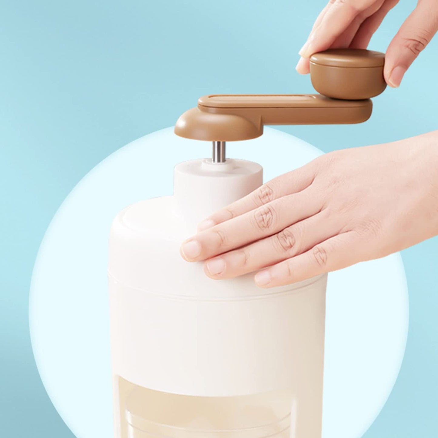 Topyond Hand Crank Ice Crusher Mini Snow Cone Machine, Food Grade Manual Ice Shaver for Home Use, Portable Ice Breaker with Easy Crank Operation, for Shaved Ice and Ice Bricks