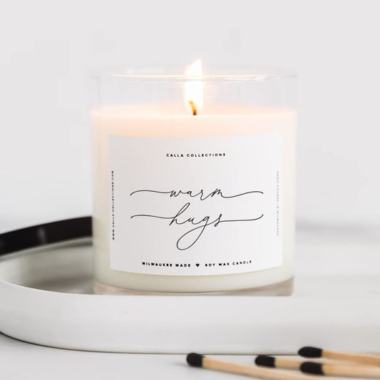 ThreeKin Warm Hugs Scented Candles for Home, Natural Soy Wax, Relaxing Aromatherapy Gifts, Essential Oils Scented, Long-Lasting Candle Burns for 75-Hours, Designed in USA, Lemongrass Lavender Scent