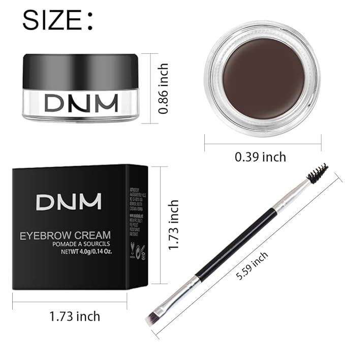 evpct Dark Brown Eyebrow Powder Pomade Gel Shaper Makeup Kit with Dual-ended Brush, Eyebrow Stencil Kit for Women Shaping, Eye Brow Pomade Stencil Shaper Tinting kits for Women Long Lasting Waterproof
