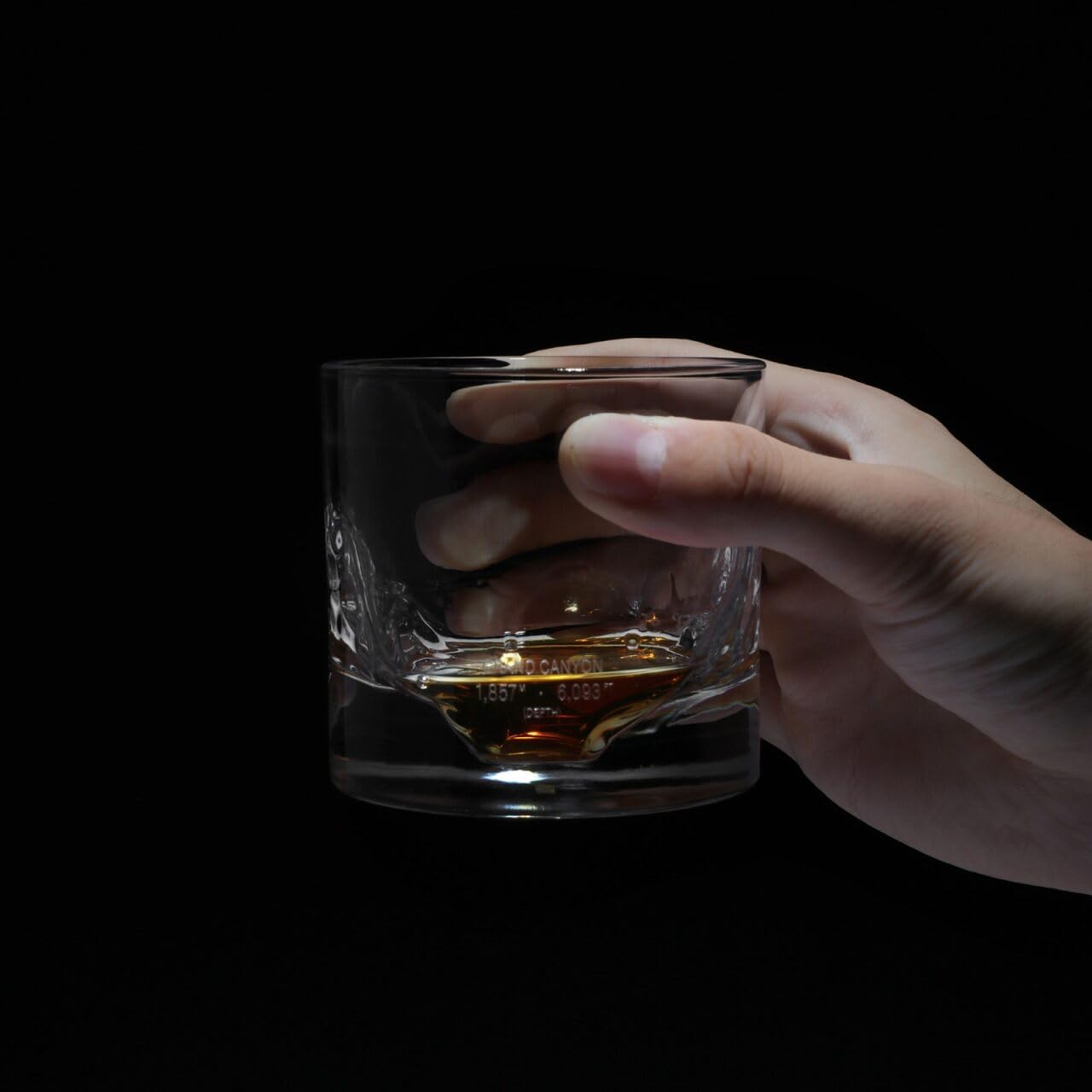 LIITON Grand Canyon Heavy Crystal Whiskey Glasses Gift Set of 4, Thick Freezable Bourbon Glass 1lb Each, Premium Whiskey Gifts for Men, Frozen Crystal Chills Cocktails, 10 oz