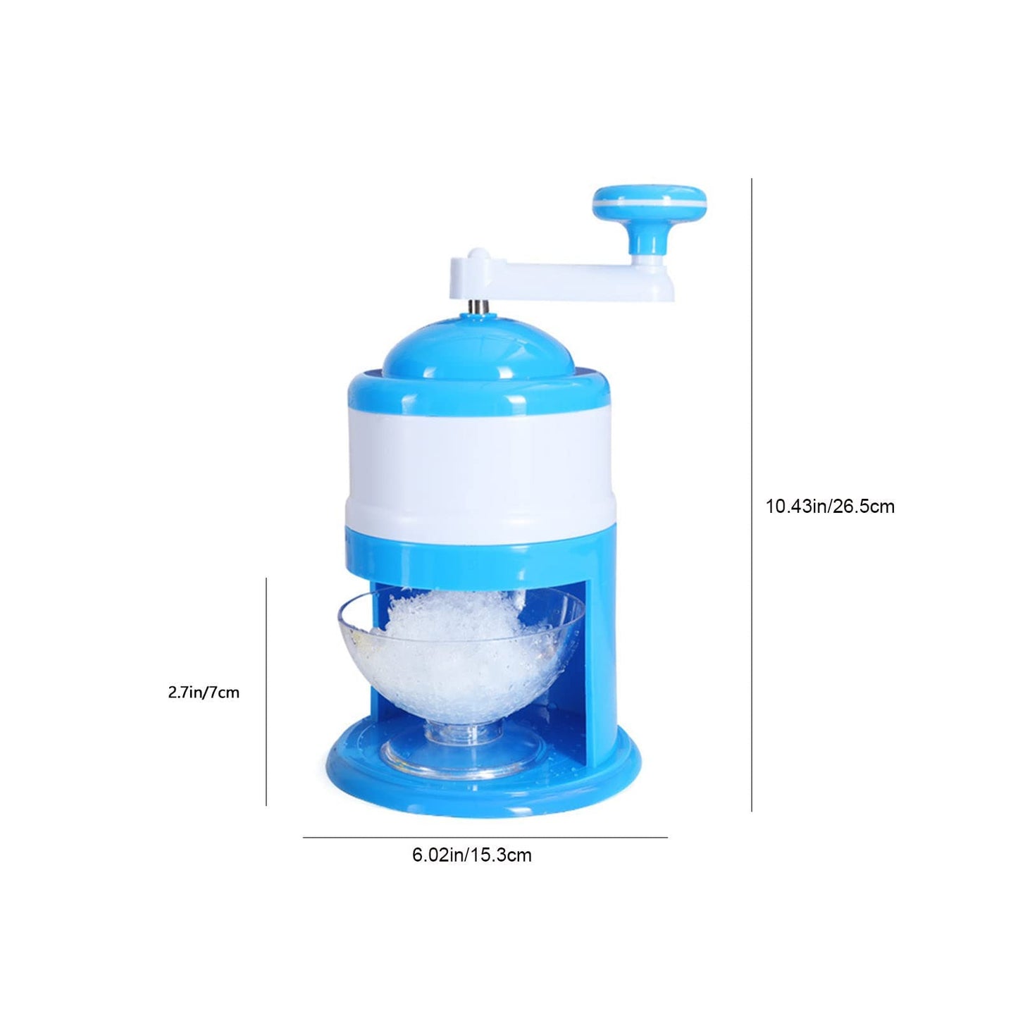 wOUSUNLy Hand Crank Ice Crusher, Shaver & Snow Cone Maker, Mini Home Ice Crusher Small Sludge Maker, Portable Home Smoothie Maker for Home, Party, Bar, Restaurant