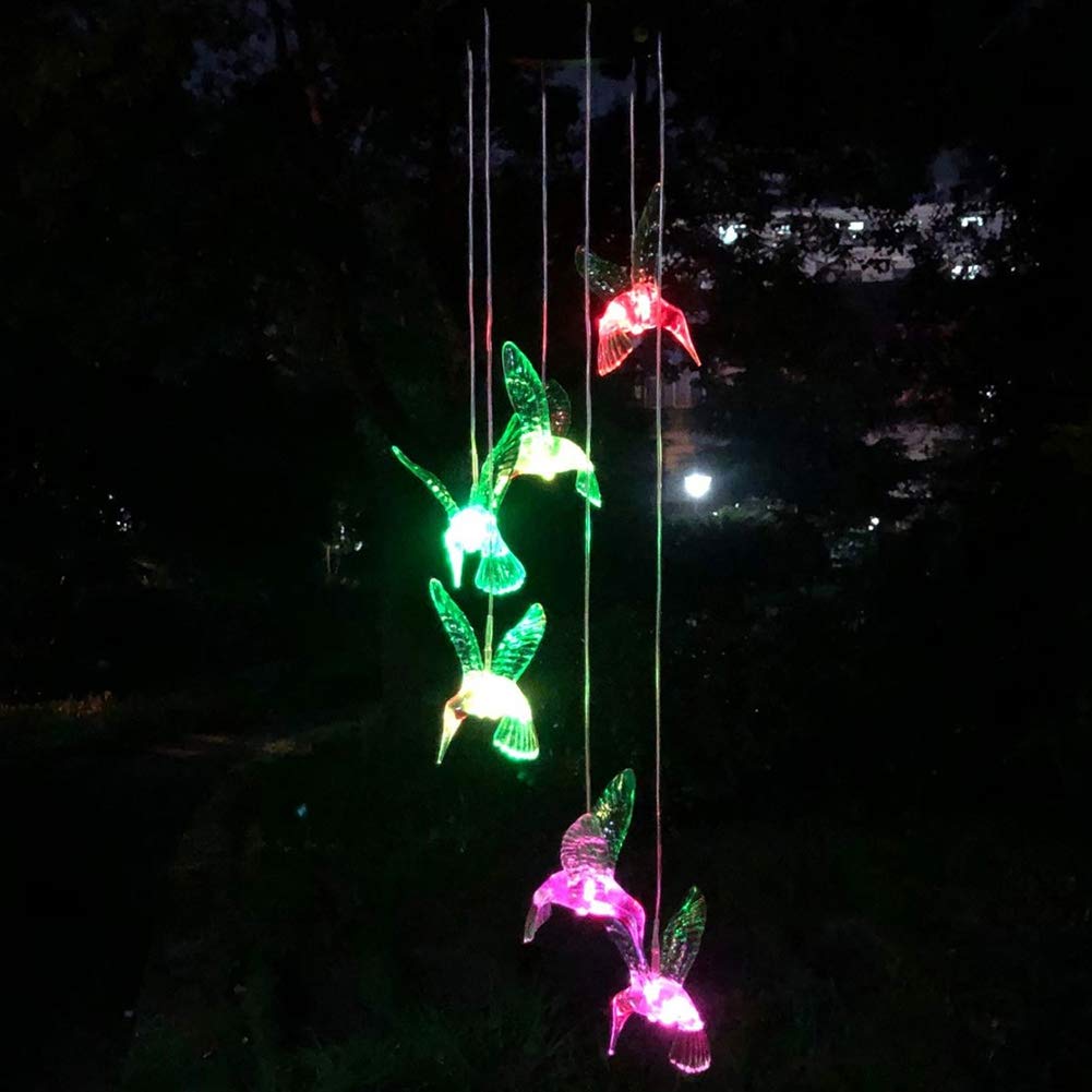 Hummingbird Solar Chimes,Unique Birthday Gifts for Women/Mom/Grandma,Best Idears Grardening