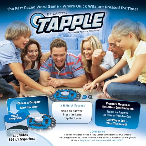 The Original TAPPLE, The Fast-Paced Family Board Game, Choose a Category & Race Against the Timer to be the Last Player, Learning Word Game for Ages 8 & Up, 2-8 Players, 15-20 Minute Play Time