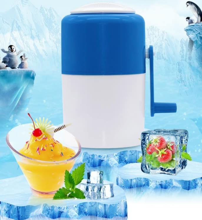 Manual Ice Crusher Shaver Hand Crank Mini Ice Shaving Machine DIY Ice Cream Grinding Shredding Snow Cone Smasher Grinder