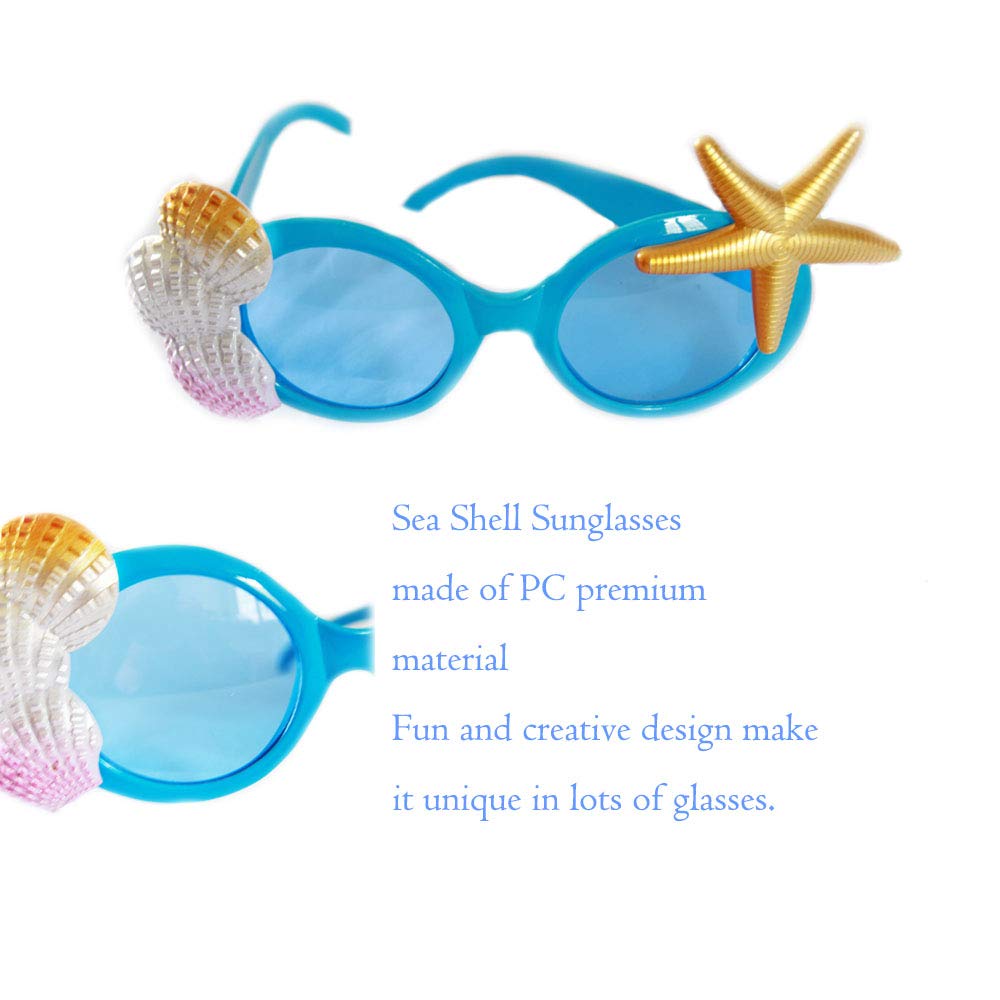 Creative Hawaiian Tropical Sunglasses - 8 Pack Luau Fancy Dress Party Supply, Beach Photo Booth Props