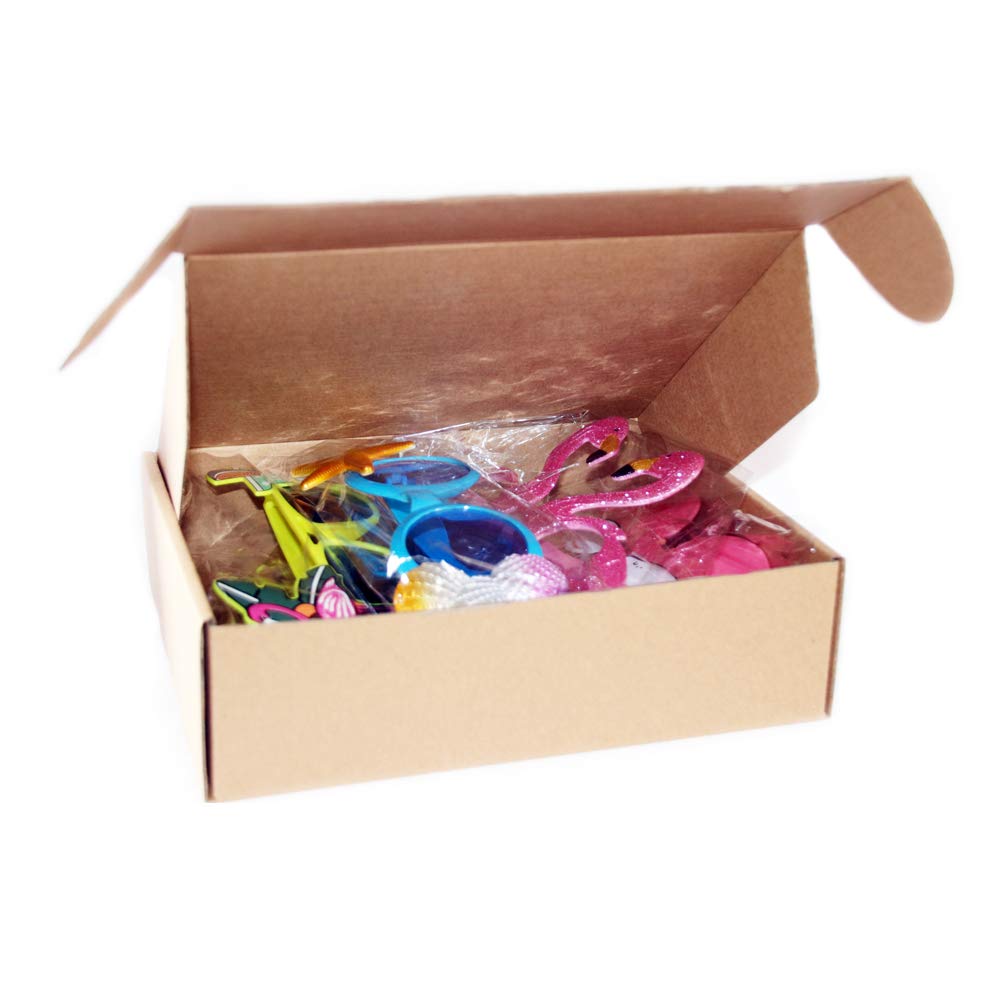 Creative Hawaiian Tropical Sunglasses - 8 Pack Luau Fancy Dress Party Supply, Beach Photo Booth Props