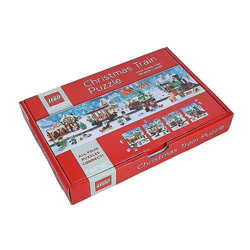 Lego Christmas Train Puzzle: Four Connecting 100-Piece Puzzles (Jigsaw)
