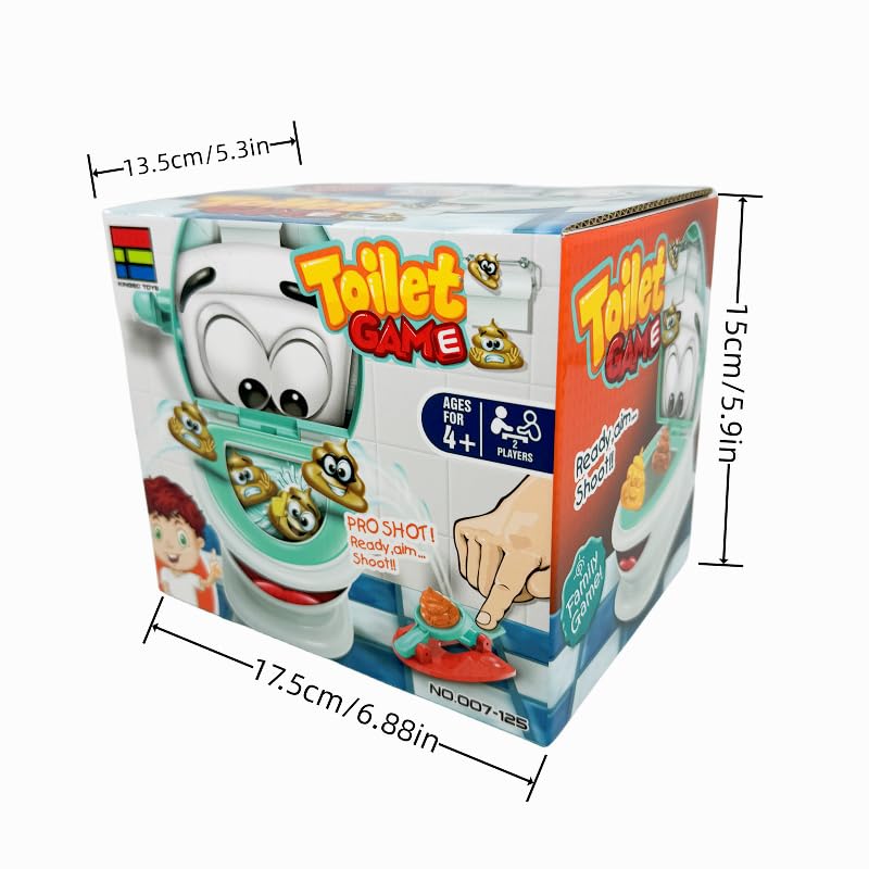 Poop Shoot Toilet Game, Funny Poop Family Board Game for Kids and Adults, Includes 12 Poop Toys, 2 Launchers and A Sticker, Gift for 4+ Year Olds Kids