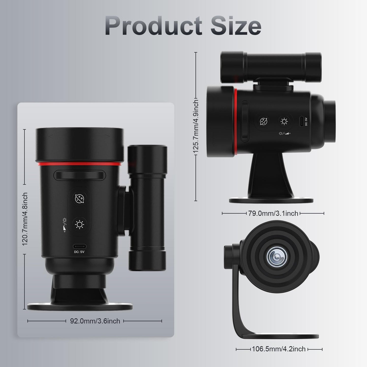 Galaxy Planetarium Projector, Starlight Headlines for Car with Rechargeable Battery Indoor Corridor LED Wall Light and Outdoor Camping, HD Image Adjustable Focus, 360° Rotation