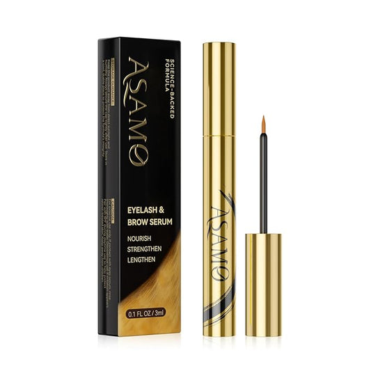 Eyelash & Eyebrow Growth Serum – 15 Plant Extracts for Longer, Denser & Fuller Lashes & Brows, Boosts Natural Hair Development,eyelash serum,Hypoallergenic Oil-Free,lash growth serum (Golden Yellow)