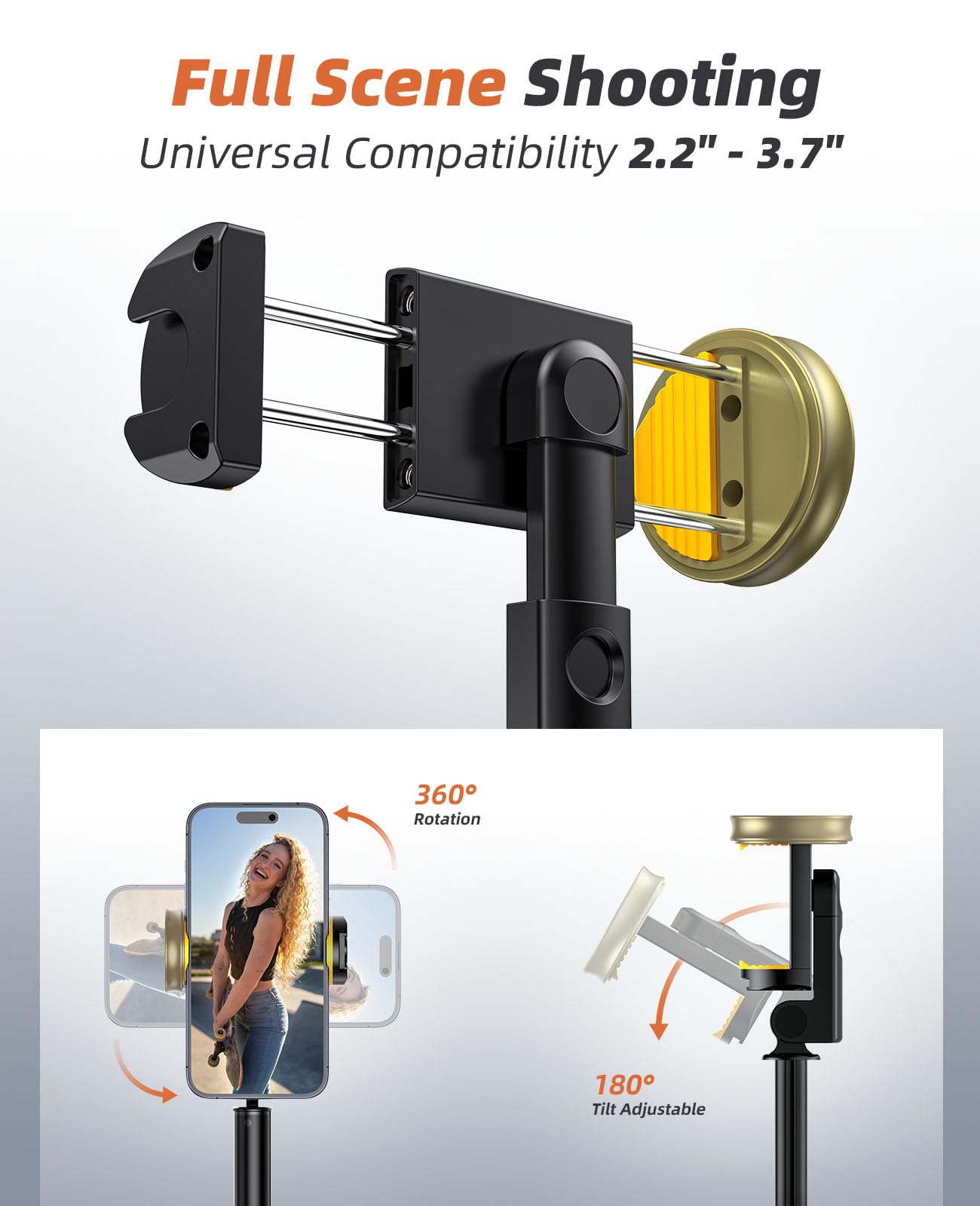 62" Phone Tripod & Selfie Stick, Tripod for iPhone with Remote, Portable, Lightweight Travel Stand for Selfies Video Recording Vlog, Extendable Stand Compatible with iPhone Android