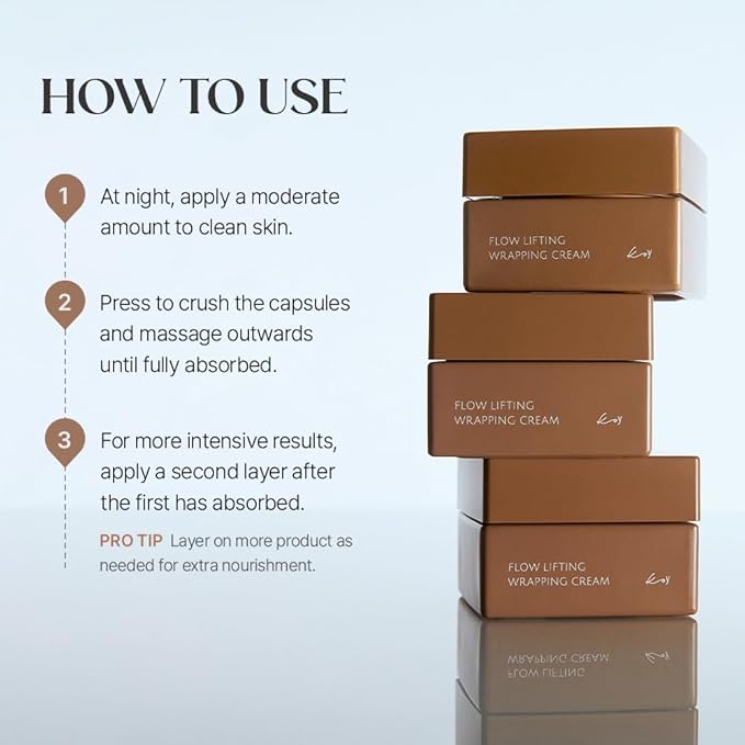KOY Flow Lifting Wrapping Capsule Cream - Collagen Face Moisturizer For Anti-Aging & Hydration - Visibly Firm Skin with Volufiline Capsule - Travel Kit- Korean Skin Care 1.69 fl.oz