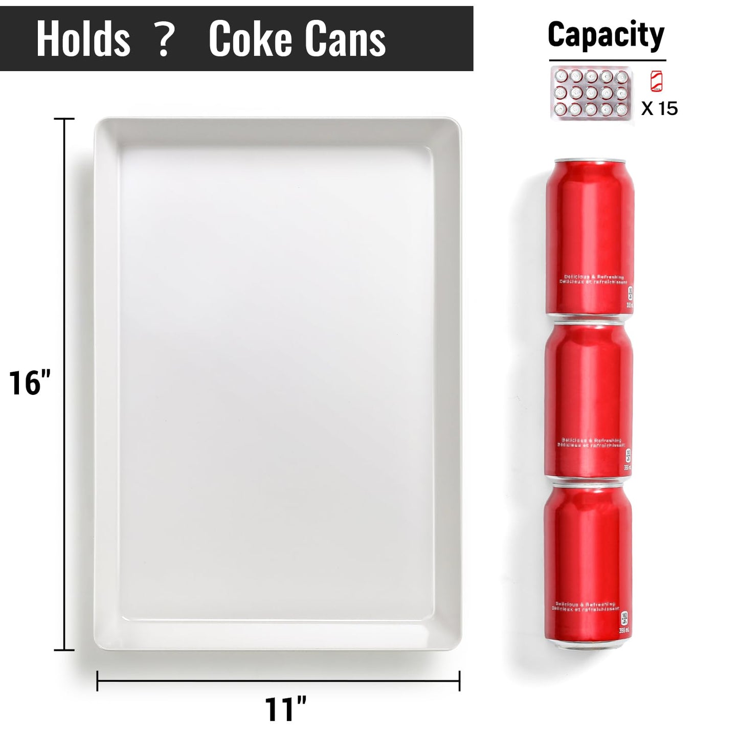 8 Pack, 16" x 11" Large White Serving Trays Set - Reusable Plastic Serving Platters for Cookie, Appetizer, Charcuterie, Snack, Dessert, Party Food Display - Stackable Kitchen CounterTop Tray, BPA Free