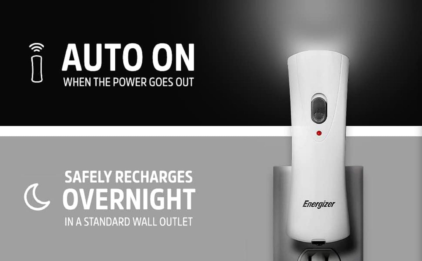 Energizer LED Rechargeable Plug-in Flashlights, Weatheready Emergency Flashlight for Hurricane Supplies and Survival Kits, Flash Light with Convenient Plug-in Design,White, 6 count (Pack of 1)