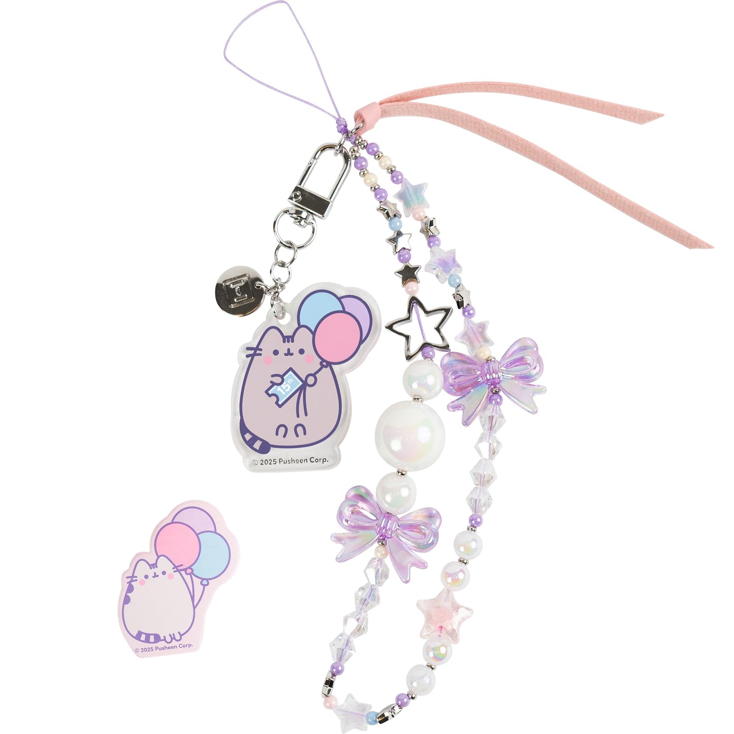 iFace Pusheen the Cat Beaded Wristlet Universal Charm Strap [15th Anniversary Special Limited Edition] - Cute Wrist Straps for Cell Phone Camera Keys AirPods